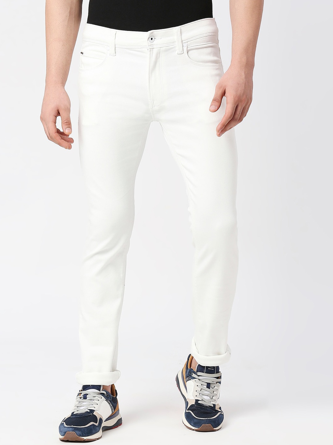 

Pepe Jeans Men Slim Fit Mid-Rise Jeans, White