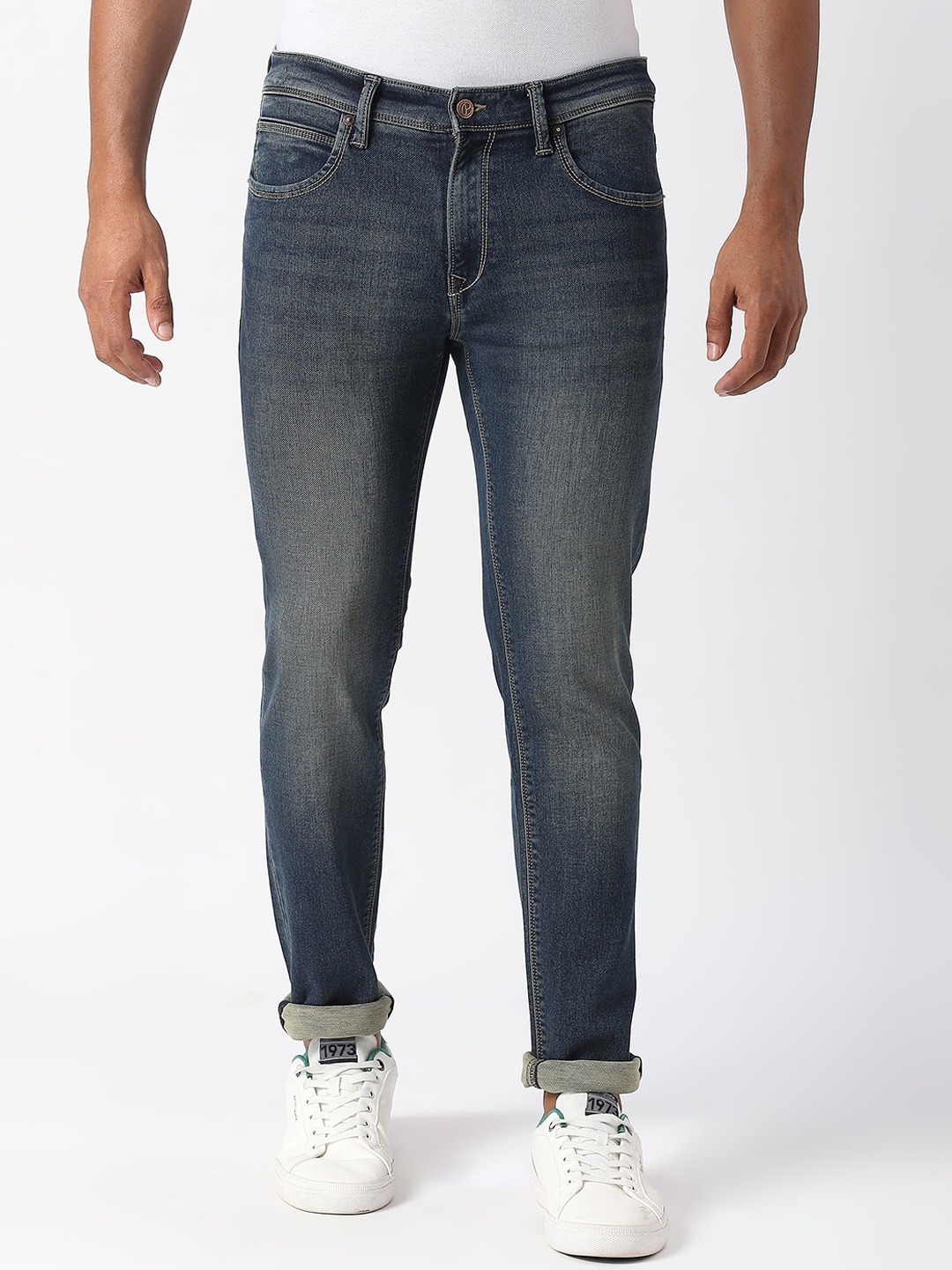 

Pepe Jeans Men Slim Fit Low-Rise Heavy Fade Jeans, Blue