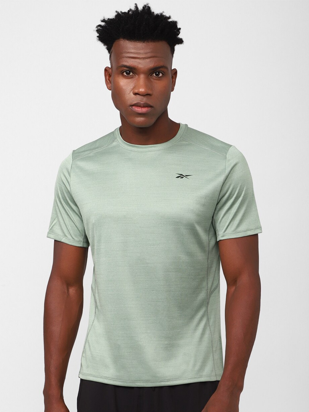 

Reebok Men Melange Hydrophilic Finish T-Shirt, Sea green