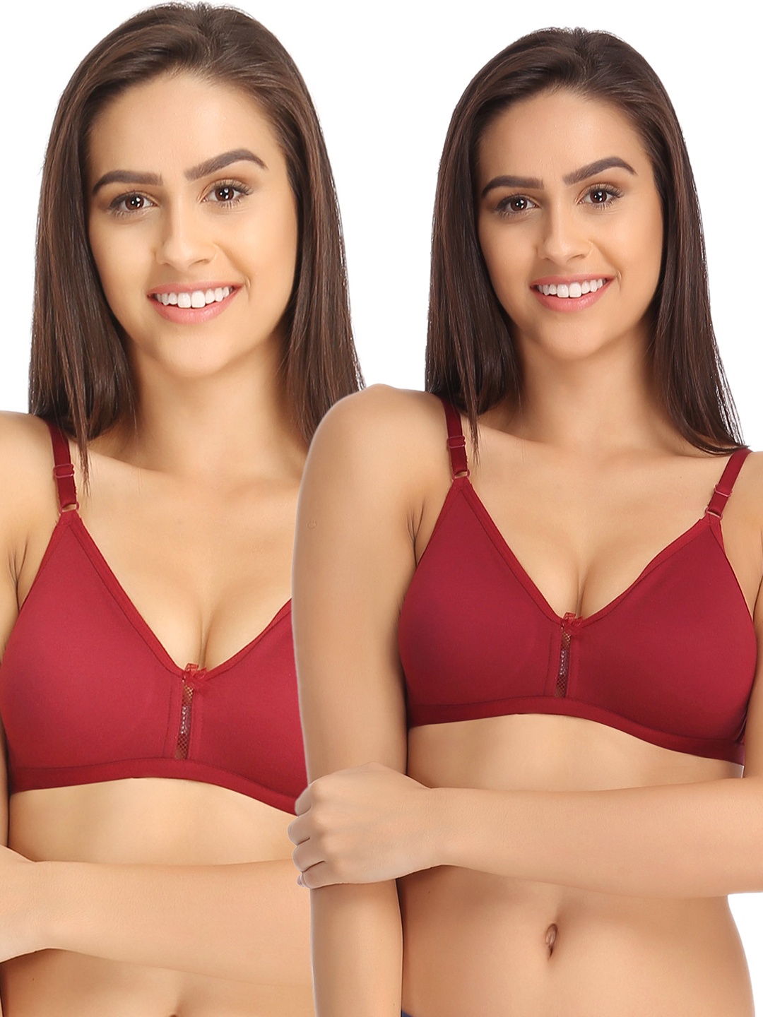 

Clovia Pack of 2 Bras, Maroon