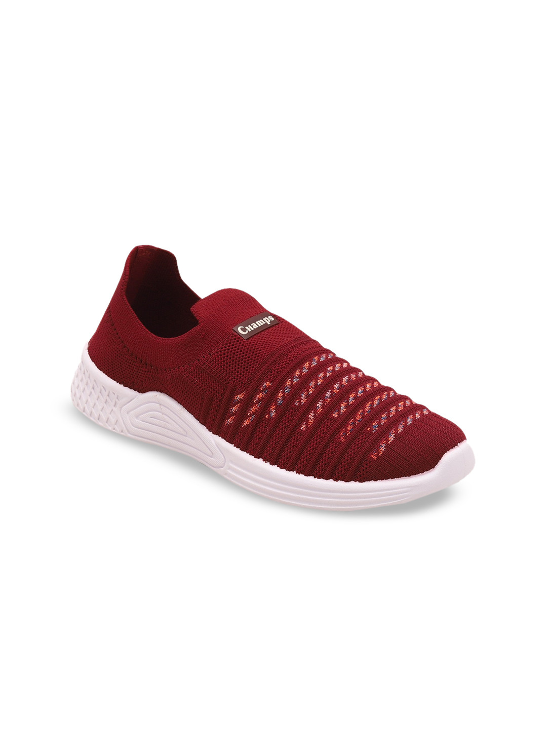 

Champs Men Woven Design Slip-On Sneakers, Maroon