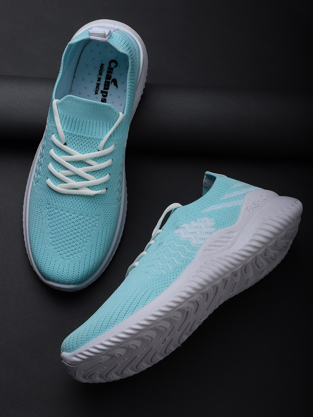 

Champs Men Woven Design Lace-Ups Sneakers, Turquoise blue
