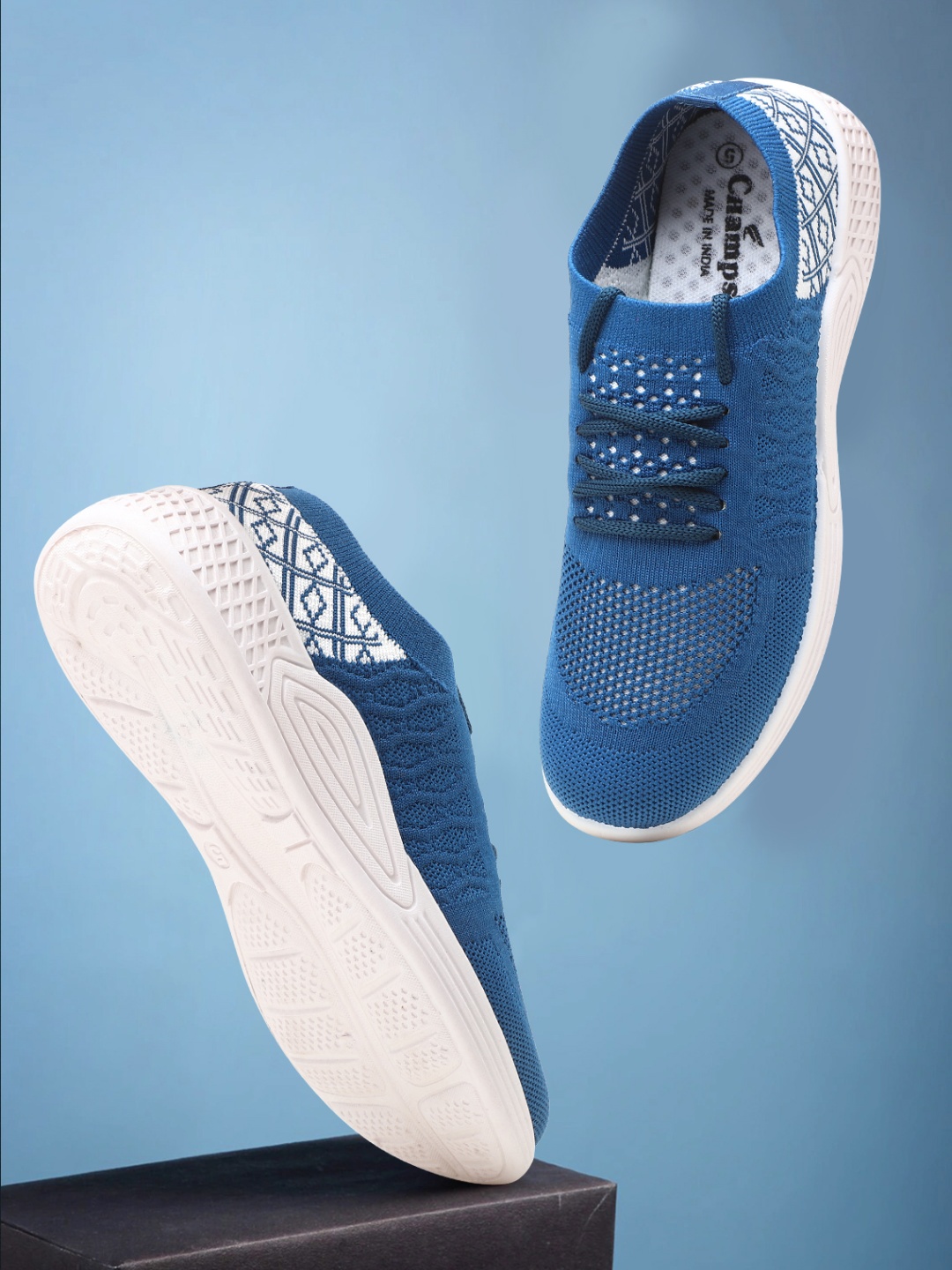 

Champs Women Woven Design Slip-On Sneakers, Teal