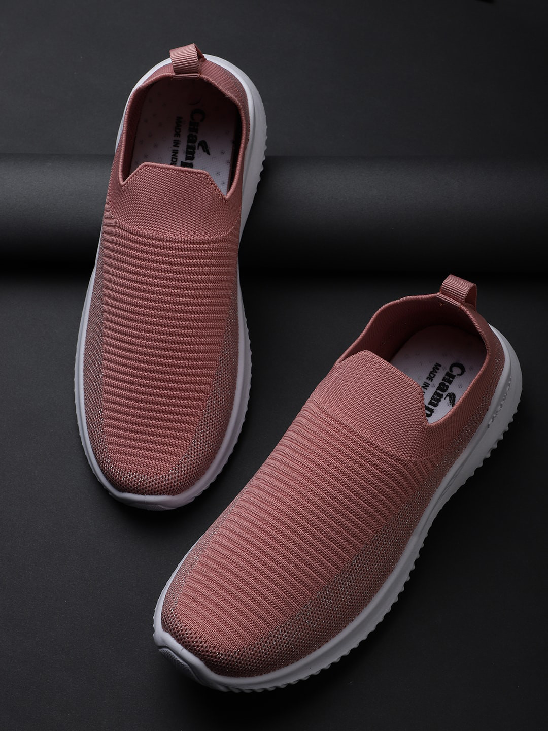 

Champs Women Woven Design Slip-On Sneakers, Peach