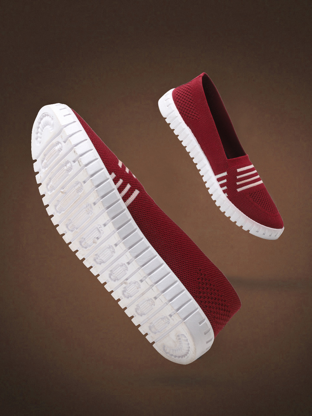 

Champs Women Woven Design Slip-On Sneakers, Maroon