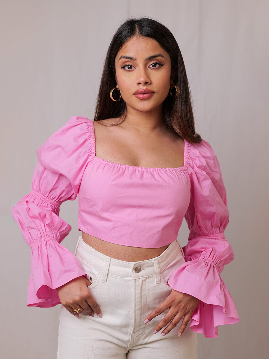 

H&M Puff Sleeve Top, Pink