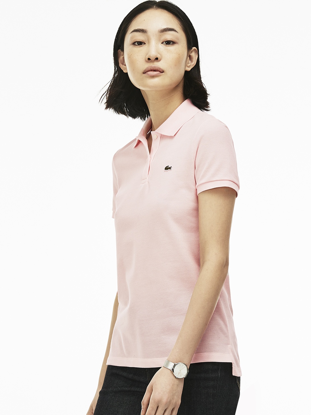 

Lacoste Women Pink Classic Fit Soft Cotton Petit Pique Polo