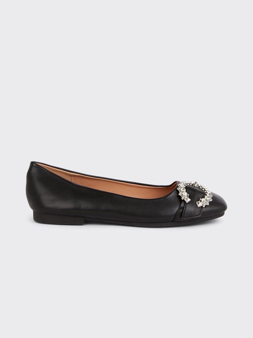 

DOROTHY PERKINS Women Embellished Buckle Detail Ballerinas, Black