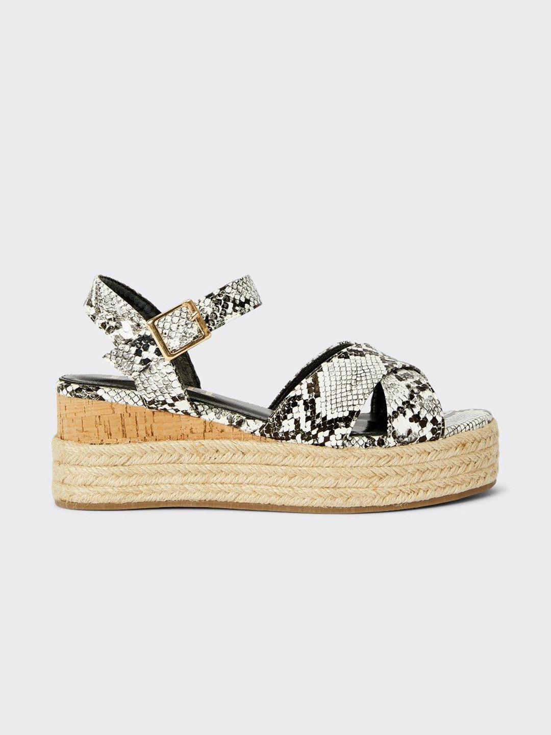

DOROTHY PERKINS Women Snake Skin Textured Wedge Heels, White