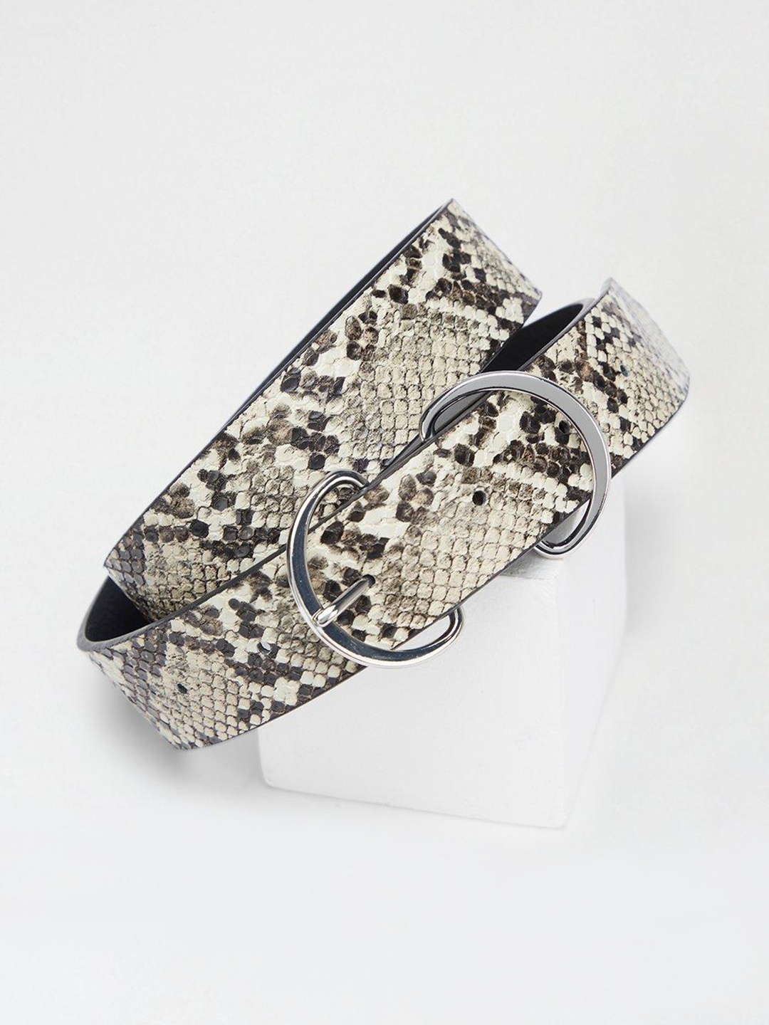 

DOROTHY PERKINS Women Snake Skin Textured Belt, Beige