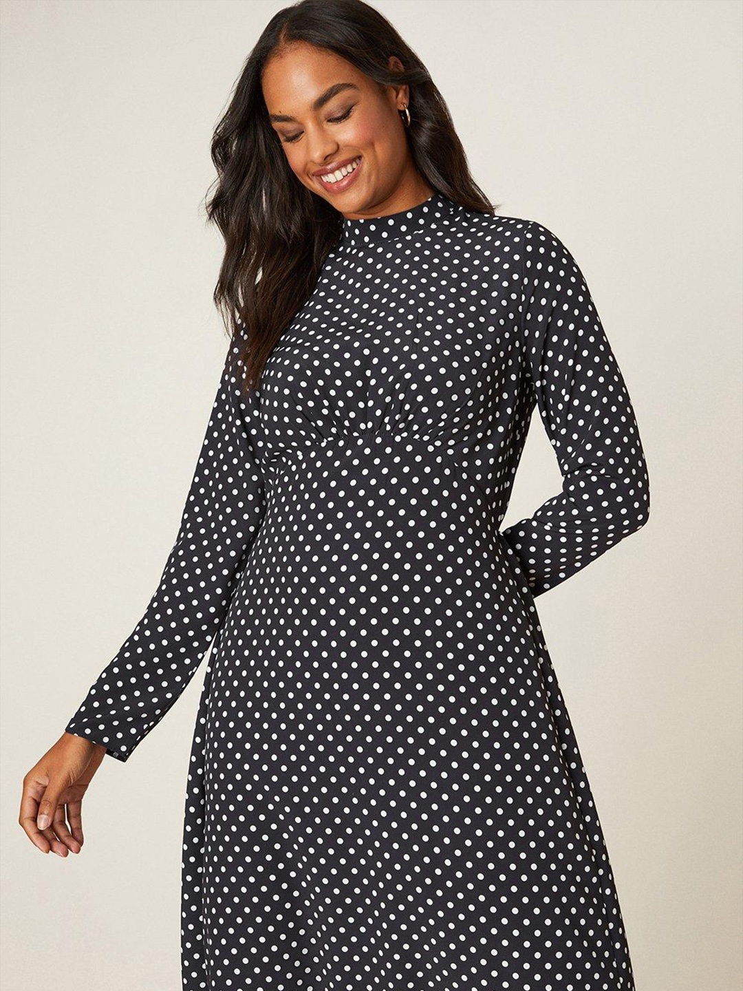 

DOROTHY PERKINS Polka Dots Print Maxi Dress, Black