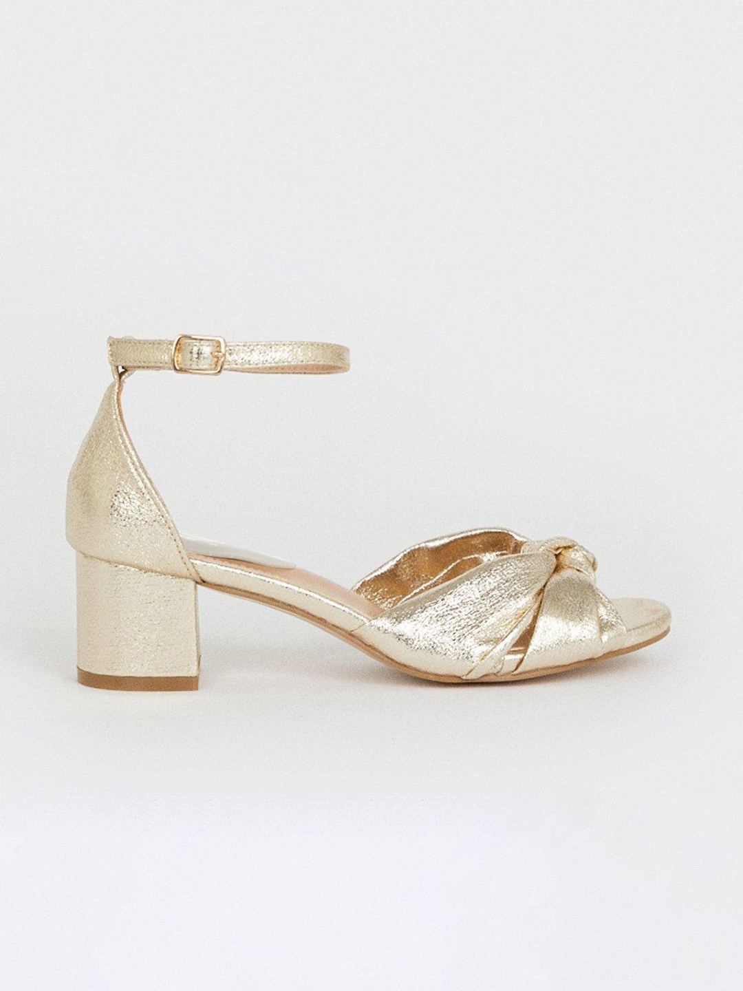 

DOROTHY PERKINS Knot Detail Party Block Heels, Gold