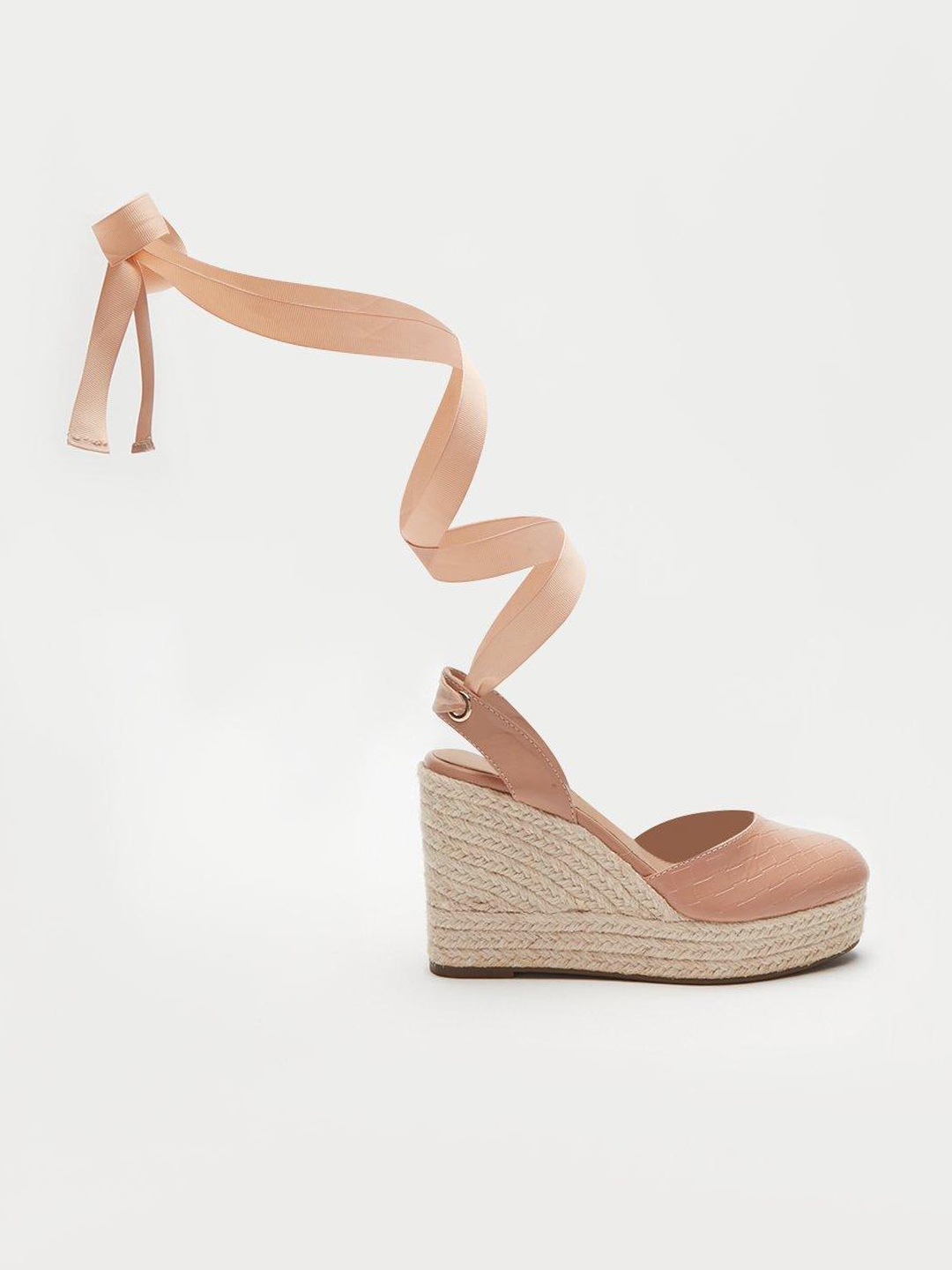 

DOROTHY PERKINS Textured Ankle Wrap Gladiator Wedges, Rose