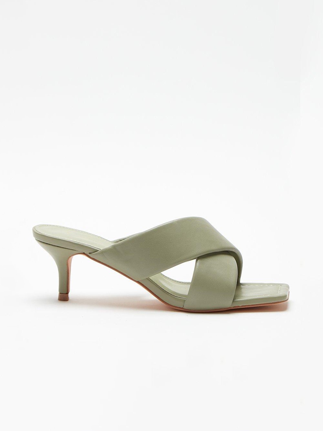 

DOROTHY PERKINS Women Wide Fit Cross Strap Kitten Heels, Green