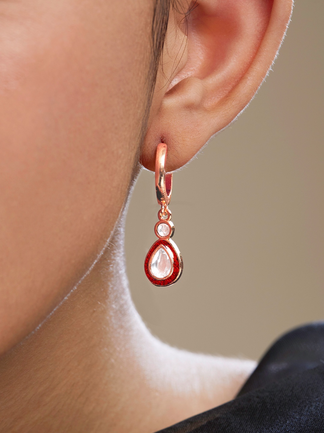

MINUTIAE Rose Gold-Plated Geometric Drop Earrings