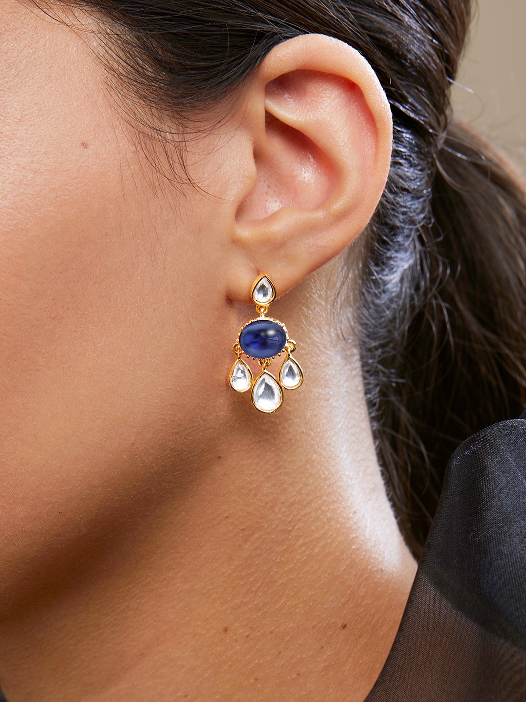 

MINUTIAE Gold-Plated Contemporary Drop Earrings