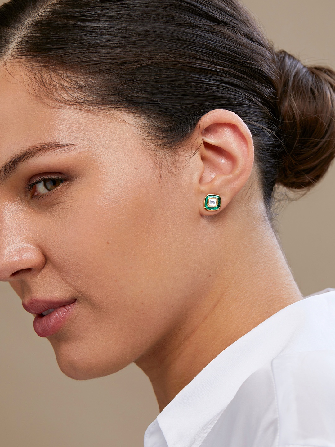 

MINUTIAE Gold-Plated Contemporary Studs Earrings
