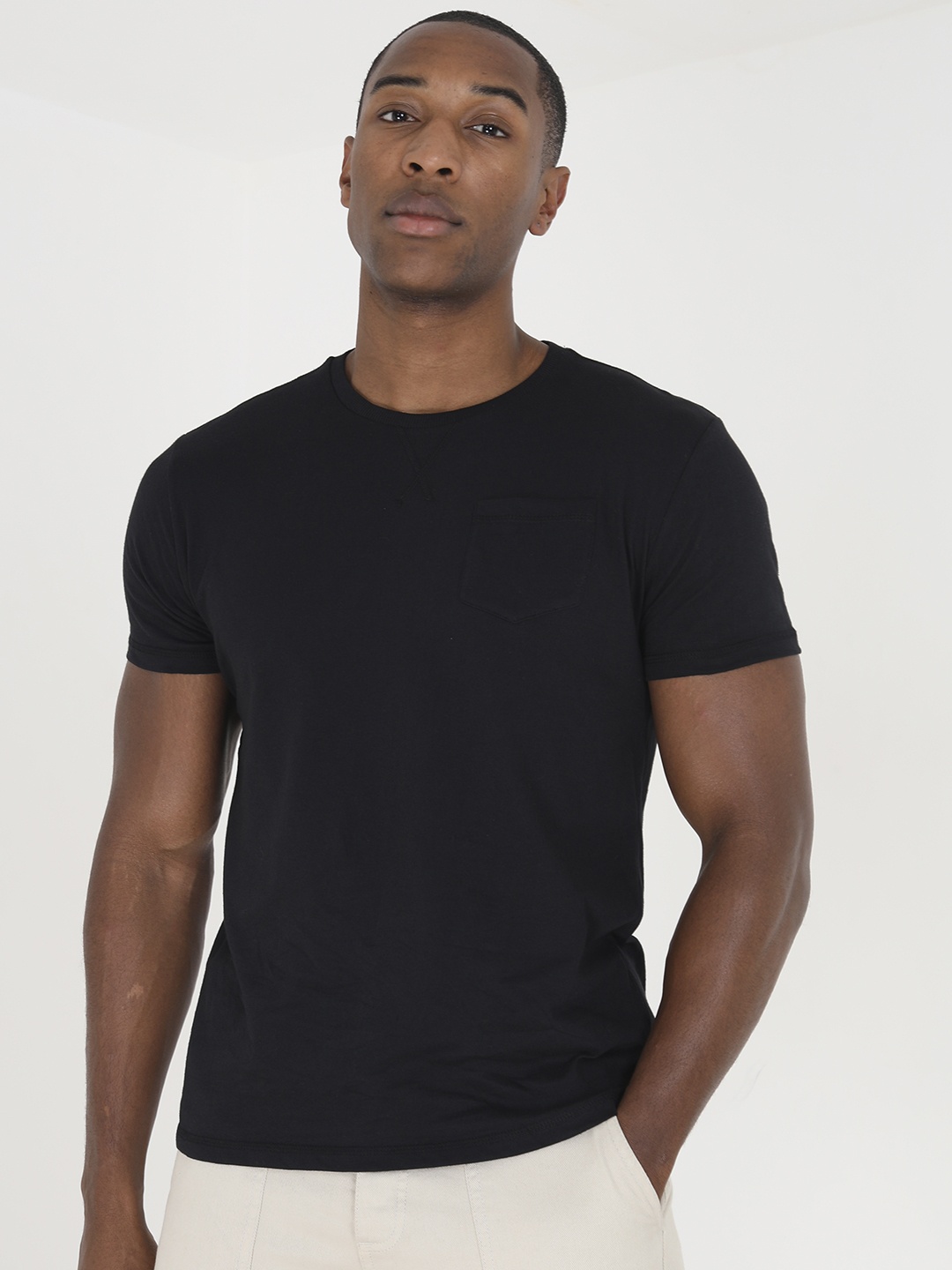 

BRAVE SOUL Pure Cotton T-shirt, Black