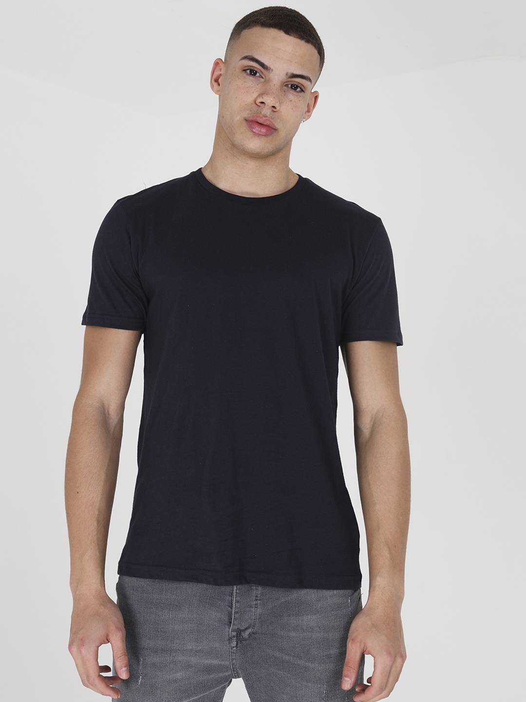 

BRAVE SOUL Pure Cotton T-shirt, Navy blue