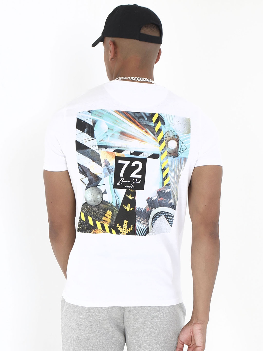

BRAVE SOUL Pure Cotton Printed T-shirt, White