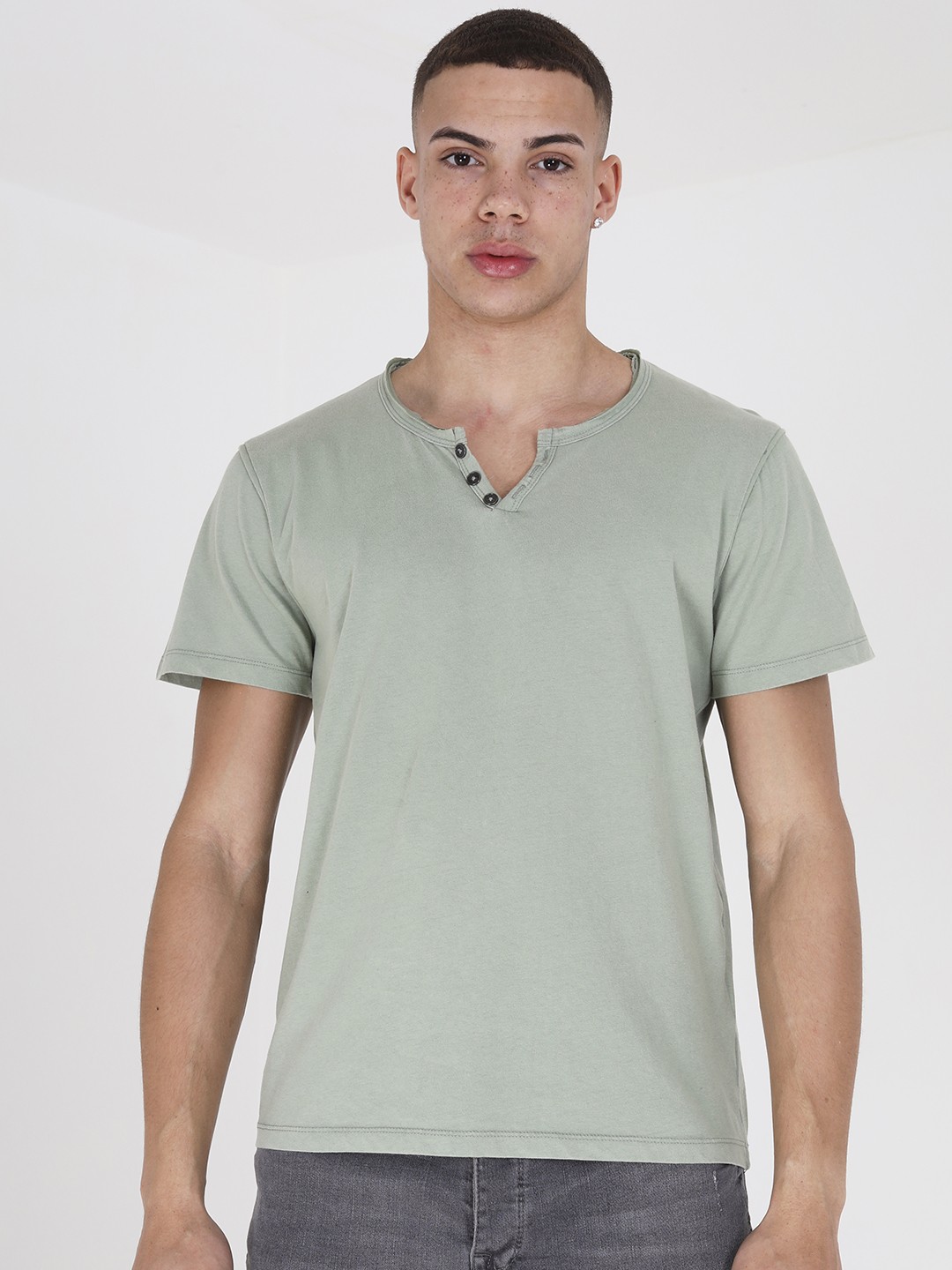 

BRAVE SOUL Pure Cotton T-shirt, Green