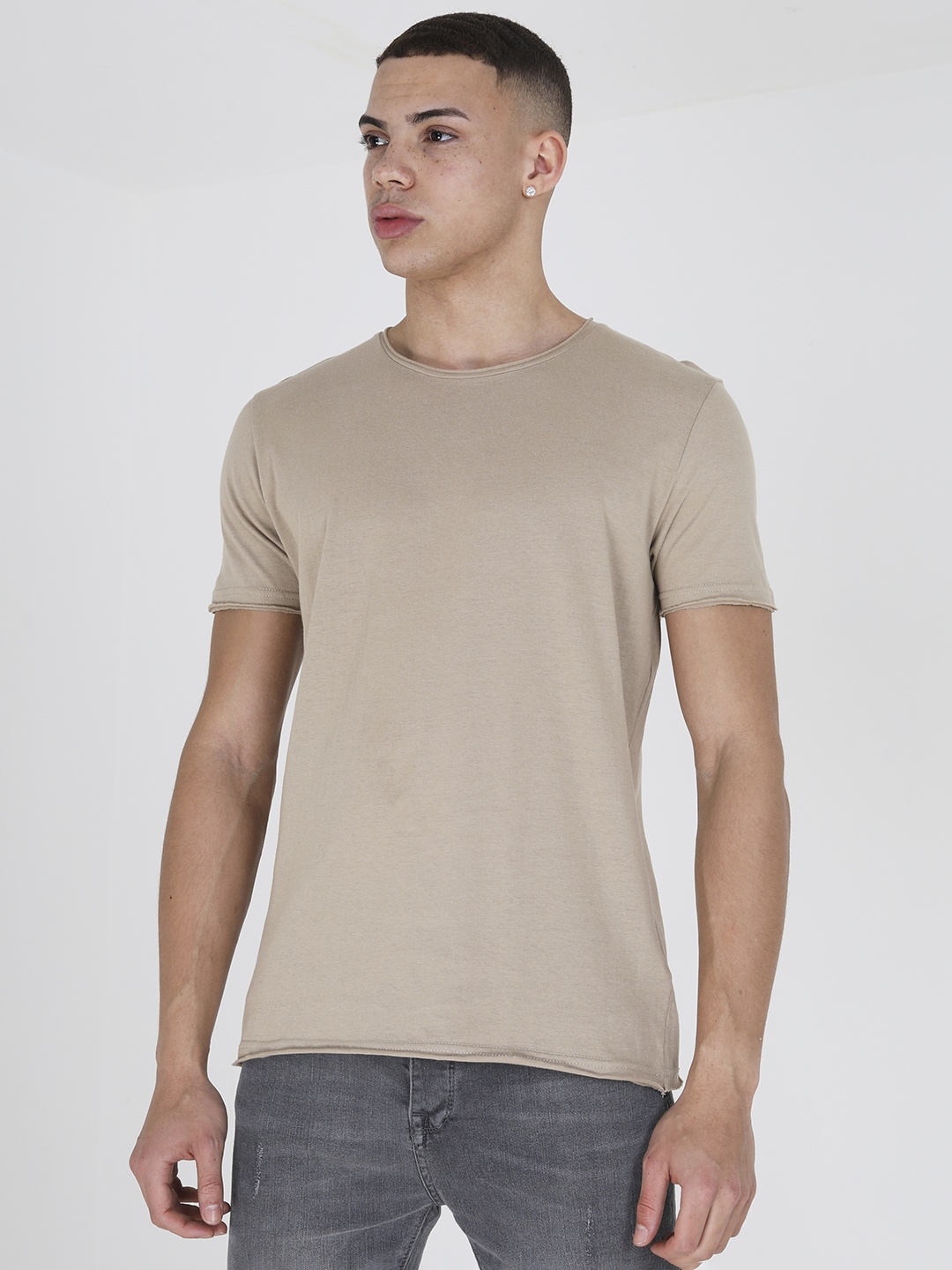 

BRAVE SOUL Pure Cotton T-shirt, Beige