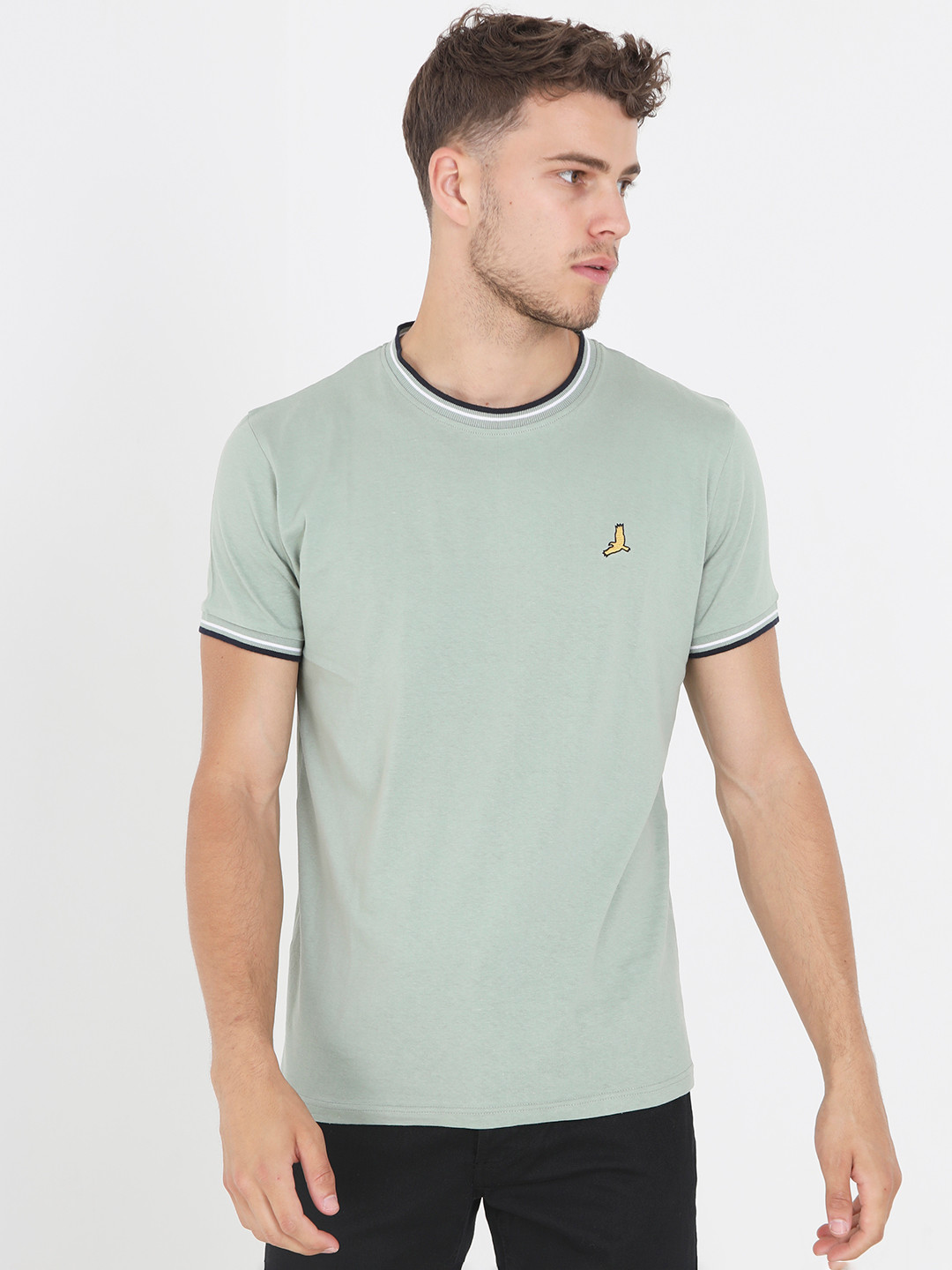 

BRAVE SOUL Pure Cotton T-shirt, Green