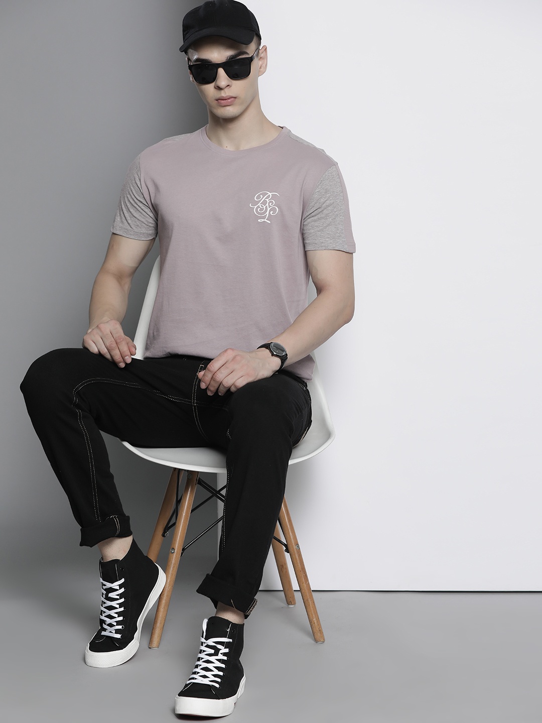

BRAVE SOUL Men Brand Logo T-shirt, Mauve