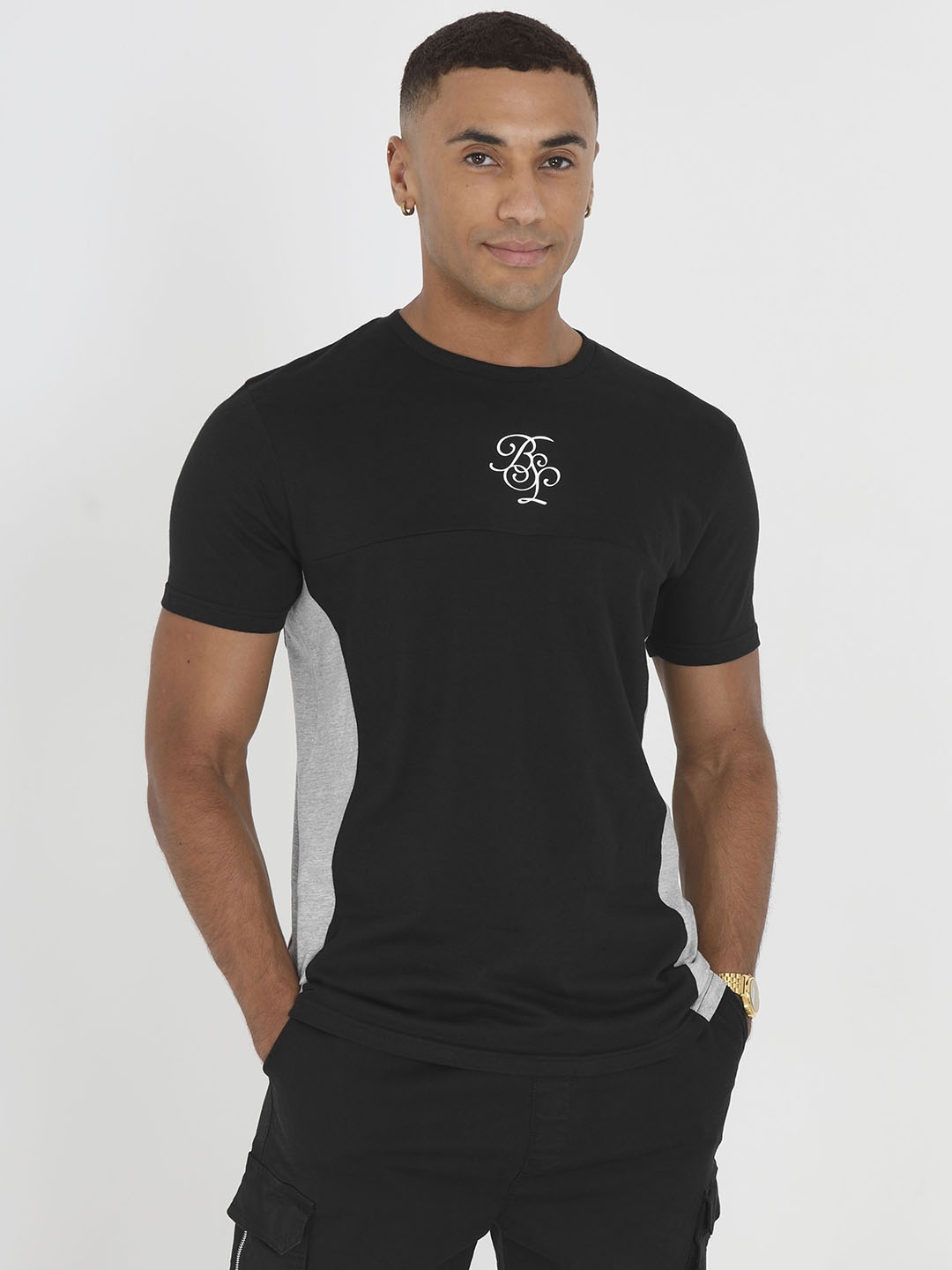 

BRAVE SOUL Pure Cotton Printed T-shirt, Black