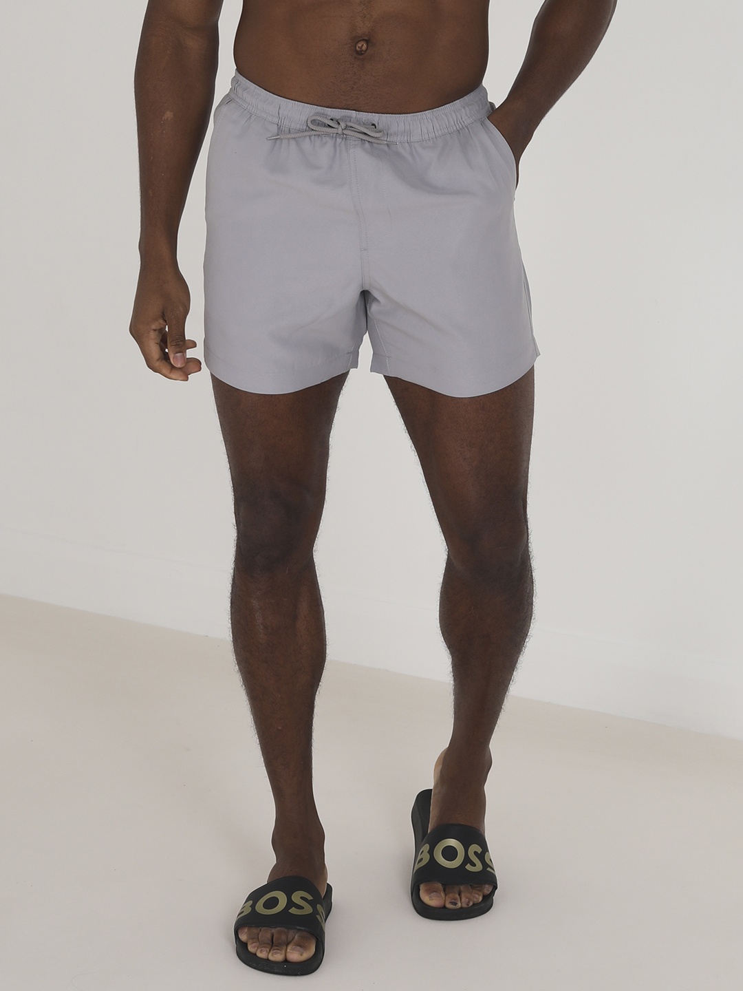 

BRAVE SOUL Men Regular Fit Swim Shorts, Grey