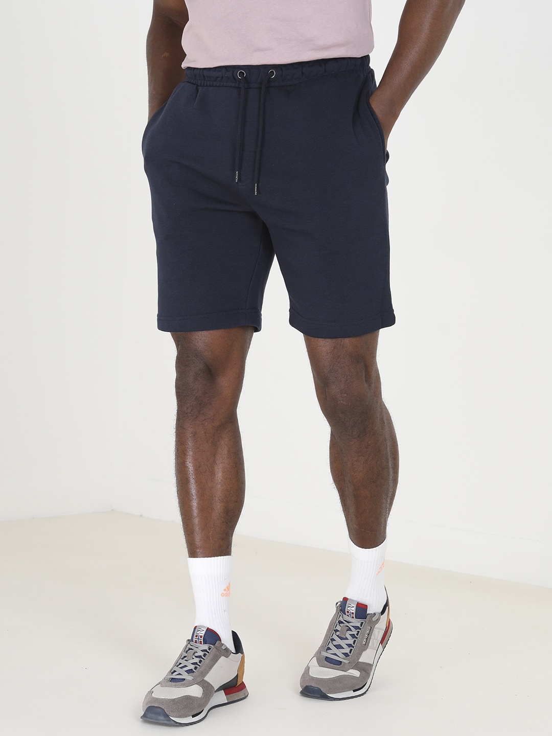 

BRAVE SOUL Men Solid Shorts, Navy blue