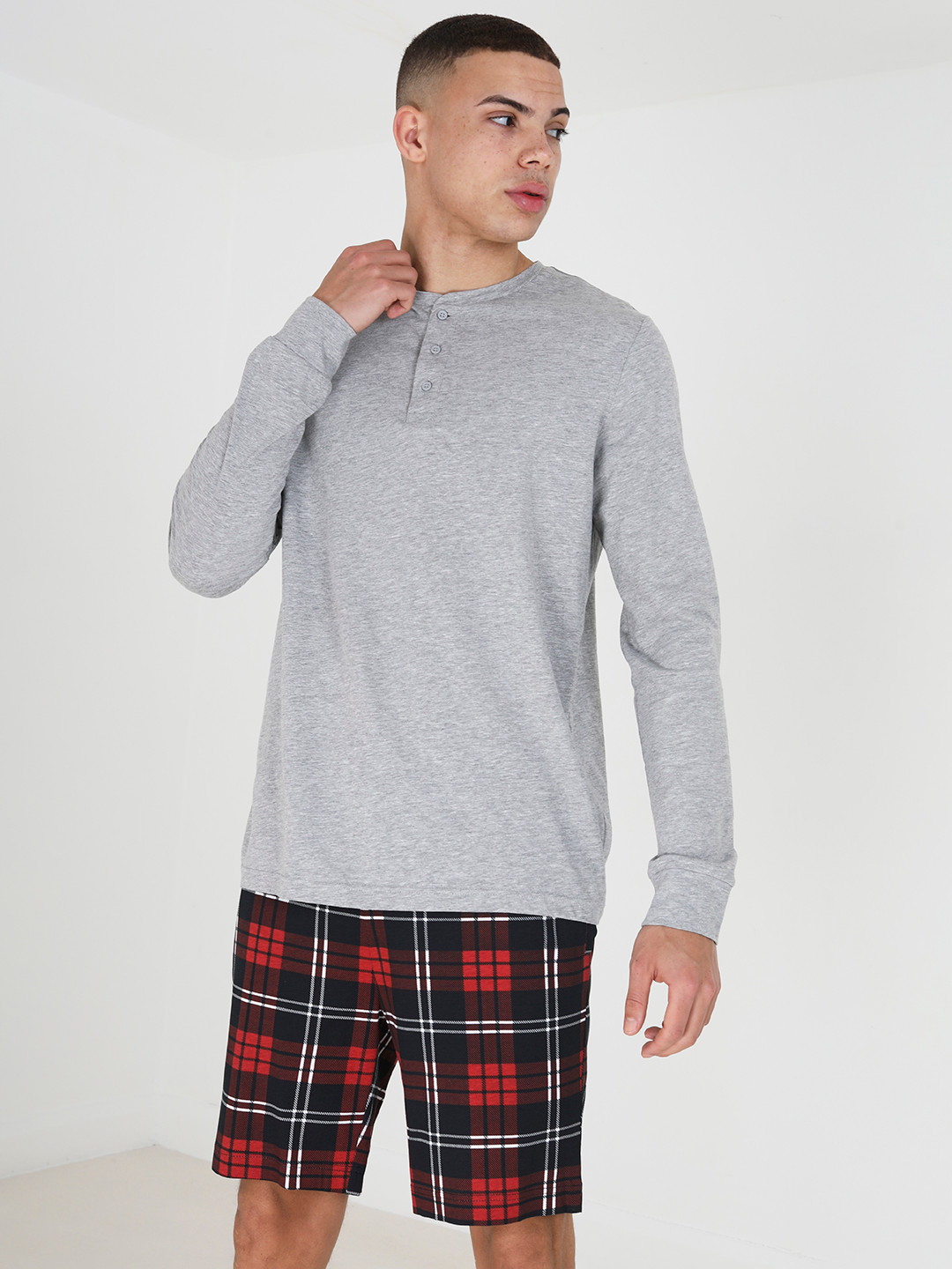 

BRAVE SOUL Men Shorts Set, Grey