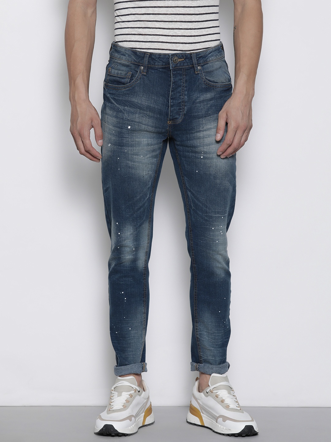 

BRAVE SOUL Men Skinny Fit Light Fade Stretchable Jeans, Blue