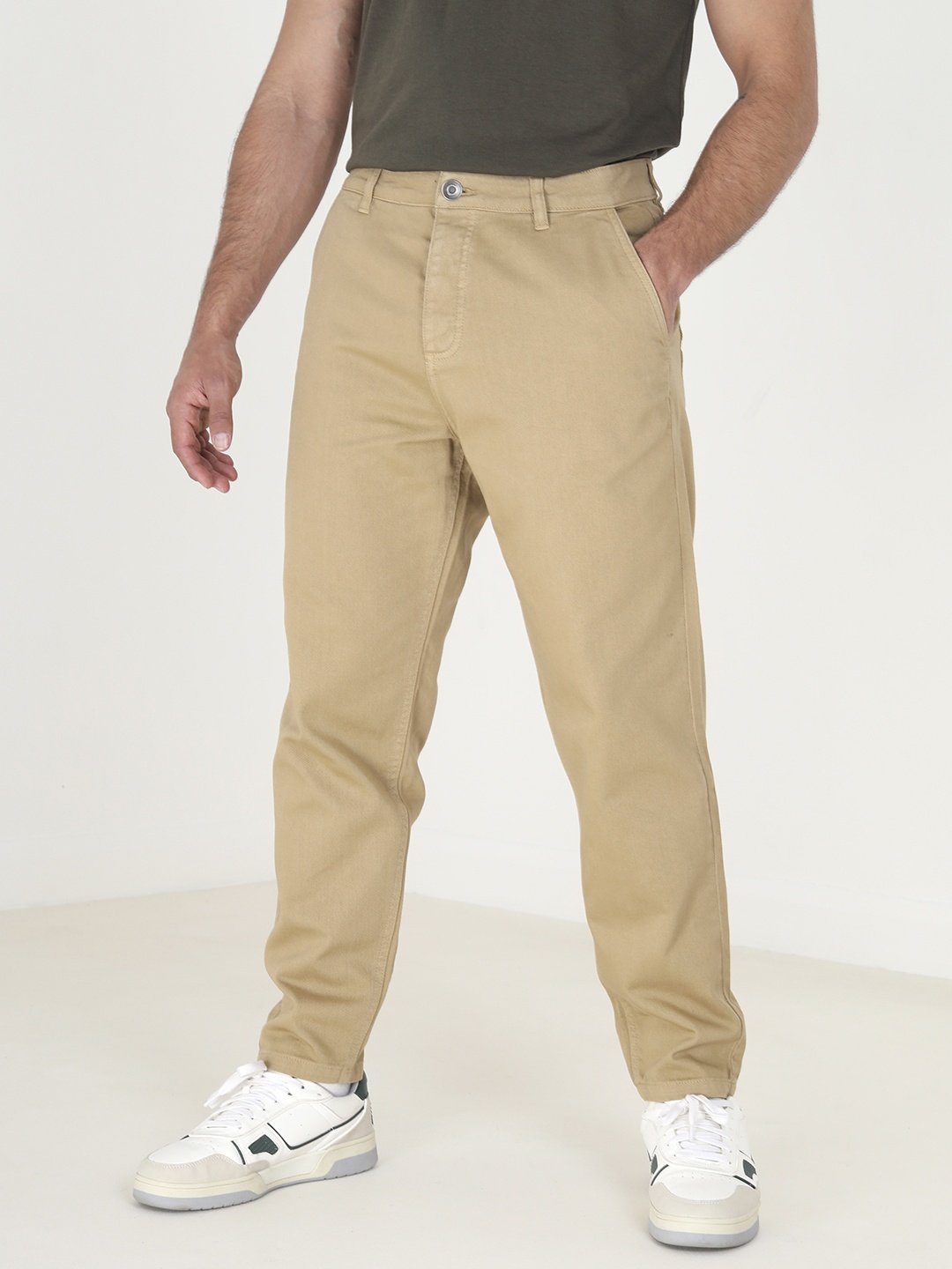 

BRAVE SOUL Men Relaxed Fit Coloured Jeans, Beige