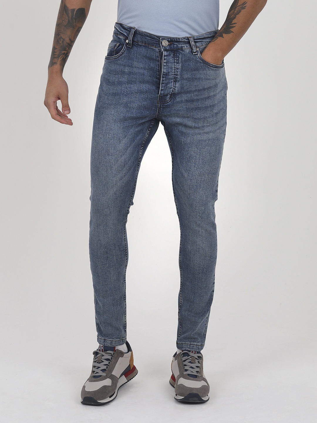 

BRAVE SOUL Men Skinny Fit Light Fade Stretchable Jeans, Blue