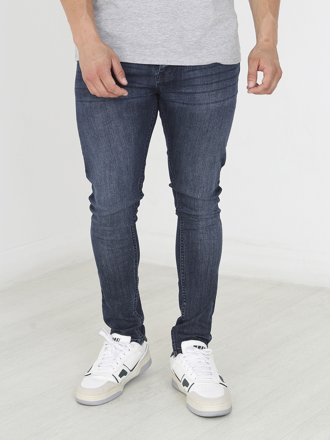 

BRAVE SOUL Men Skinny Fit Light Fade Stretchable Jeans, Blue