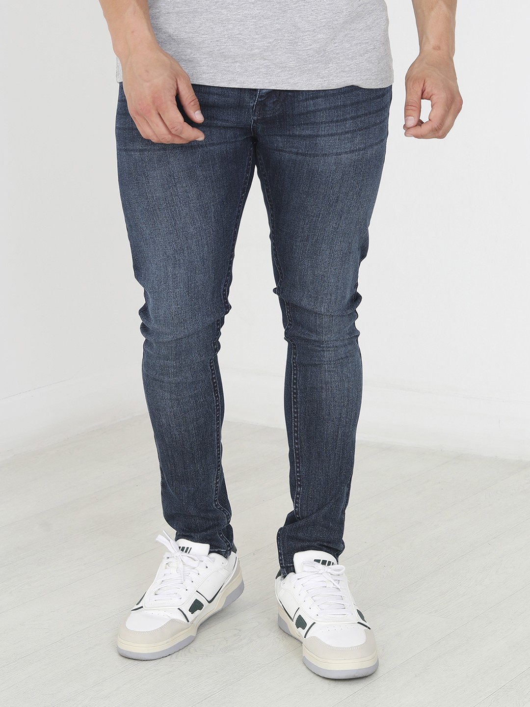 

BRAVE SOUL Men Skinny Fit Light Fade Stretchable Jeans, Blue