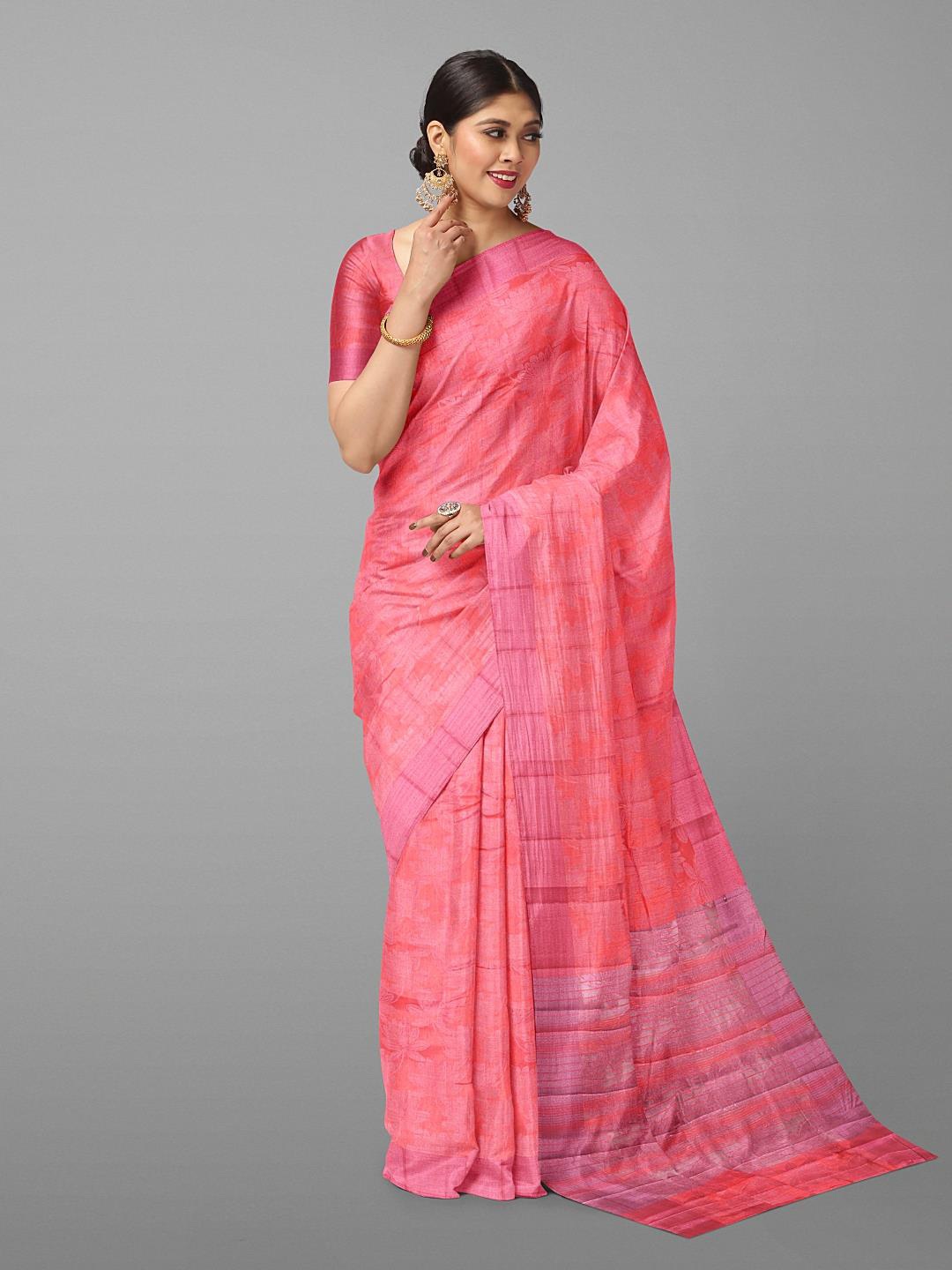 

Kalamandir Floral Printed Pashmina Saree, Peach