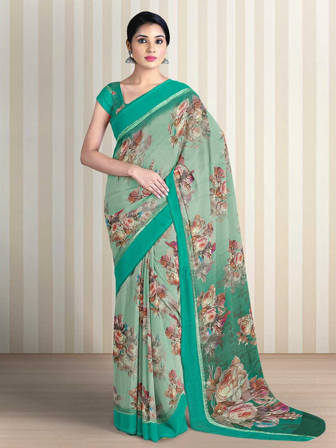 

Kalamandir Floral Printe Saree, Grey