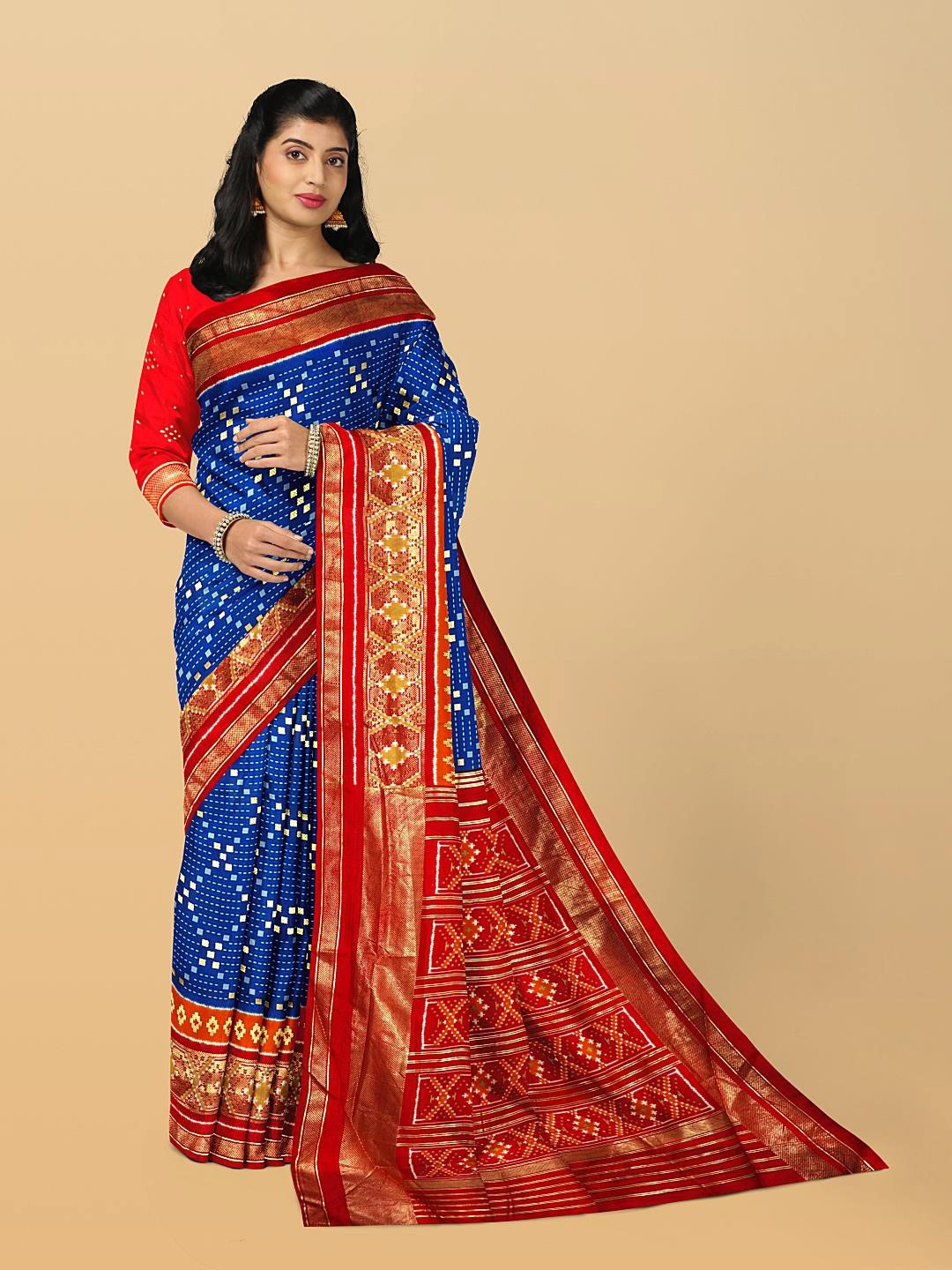 

Kalamandir Ethnic Motifs Printed Zari Saree, Blue