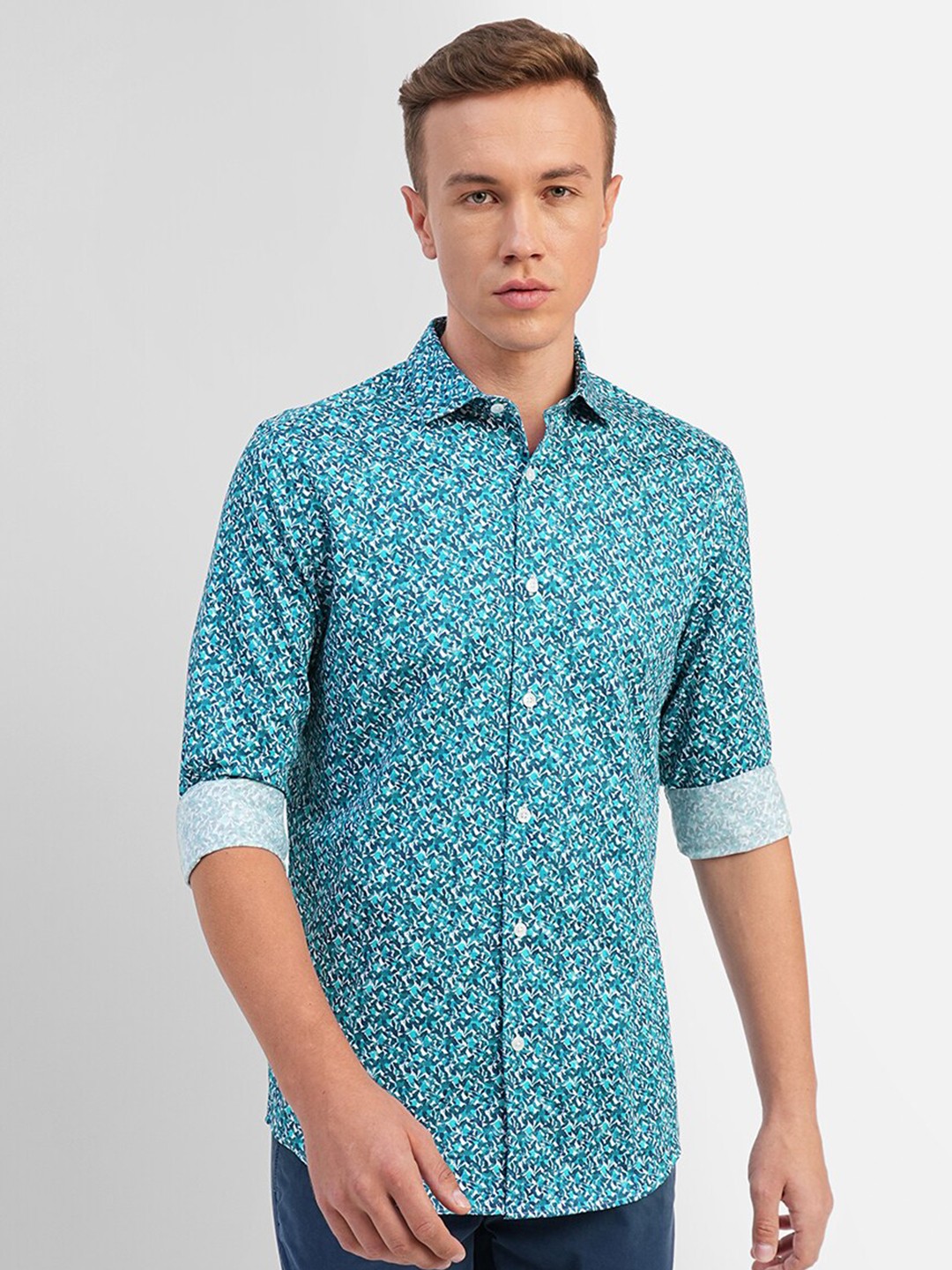 

Jack & Jones Slim Fit Abstract Printed Cotton Casual Shirt, Blue