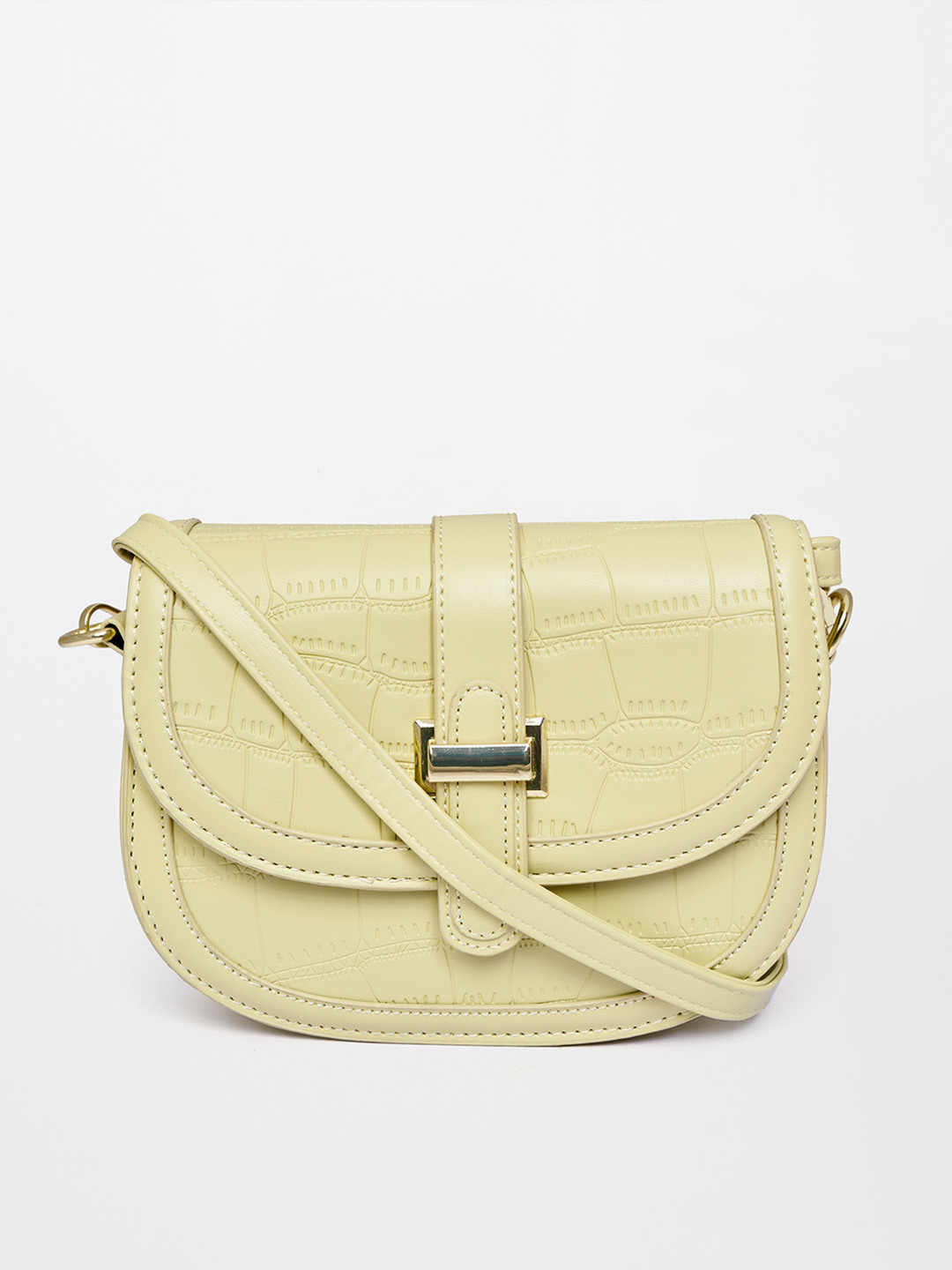 

AND Textured Structured Sling Bag, Lime green