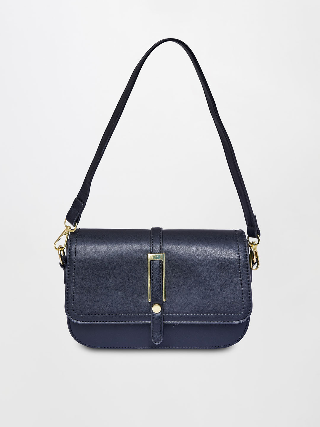 

AND Textured Structured Shoulder Bag, Navy blue