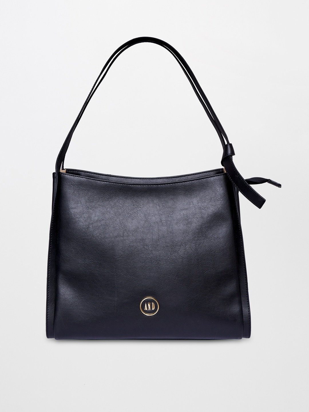 

AND Textured Structured Hobo Bag, Black