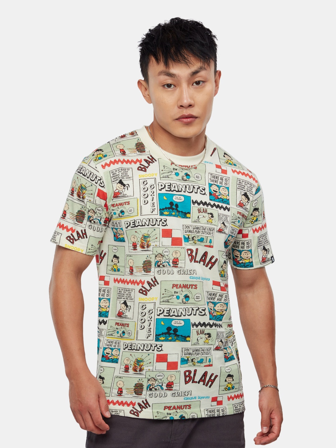 

The Souled Store Graphic Printed Round Neck Pure Cotton T-shirt, Multi