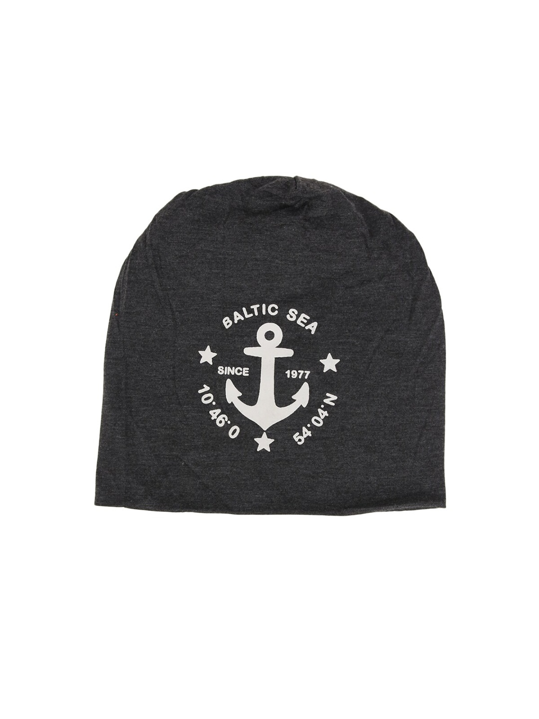 

iSWEVEN Printed Cotton Slouchy Skull Hat Beanie Cap, Grey