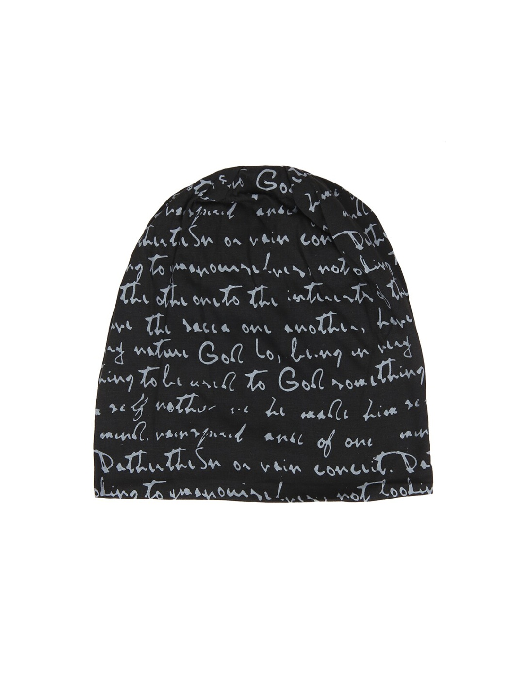 

iSWEVEN Printed Cotton Slouchy Skull Hat Beanie Cap, Black