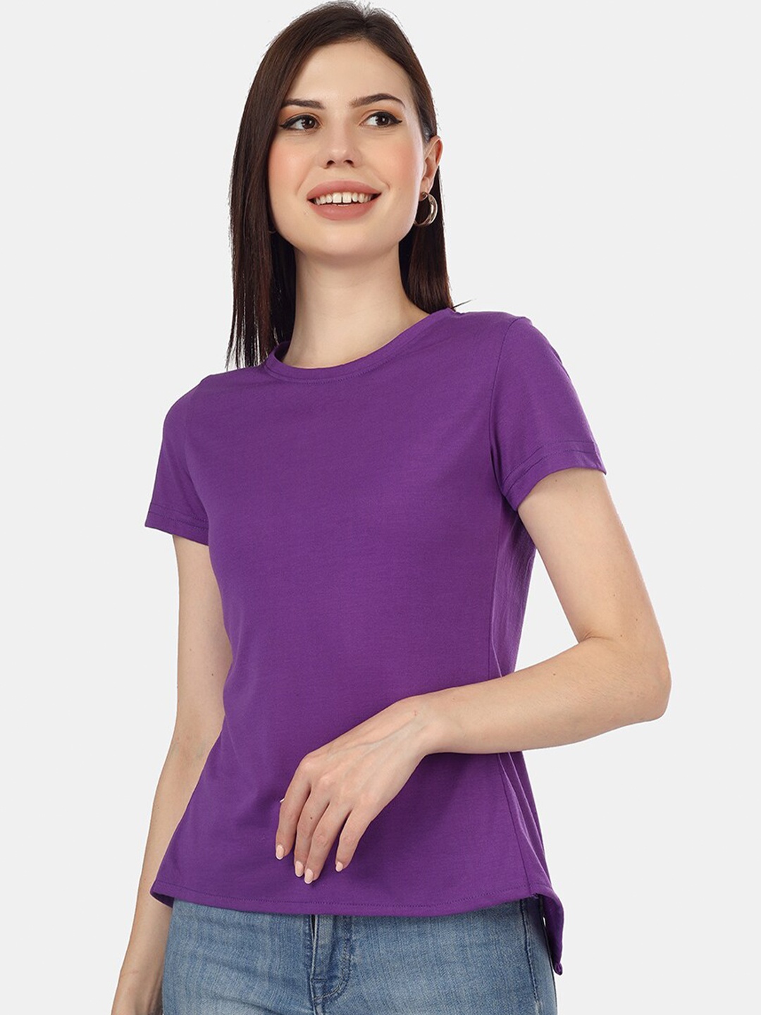 

HILL STREET Back Styled Pure Cotton Top, Purple