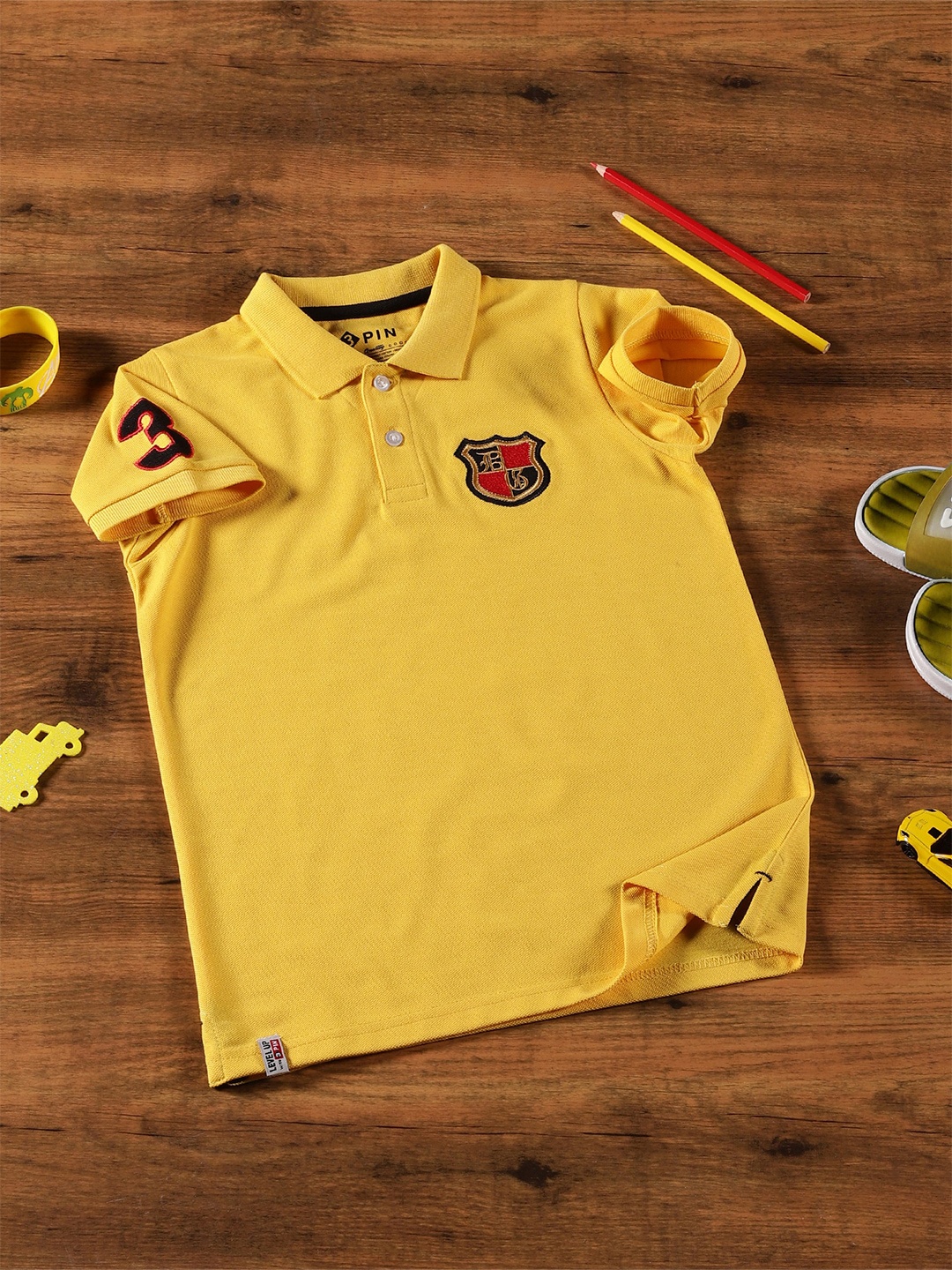 

3PIN Boys Polo Collar Cotton T-shirt, Yellow
