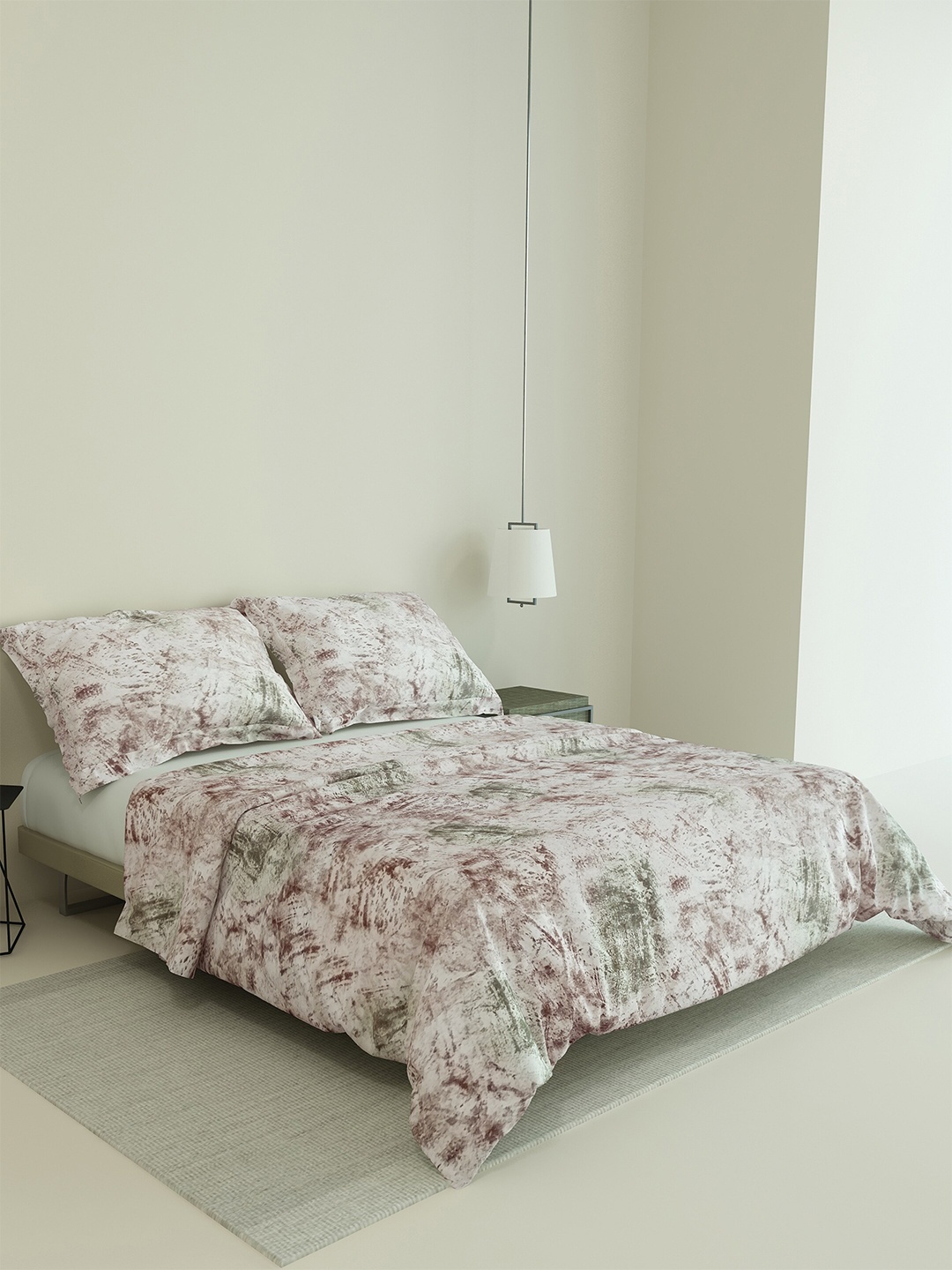 

LABHAM Easy Living Brown Printed 180 TC Cotton King Bedsheet & 2 Pillow Covers
